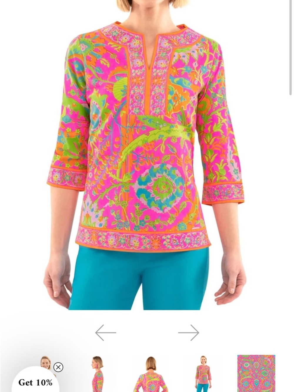 Magic Carpet Cotton Split Neck Tunic